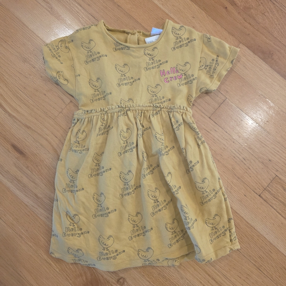 Zara Hello Crew Chicken Dress